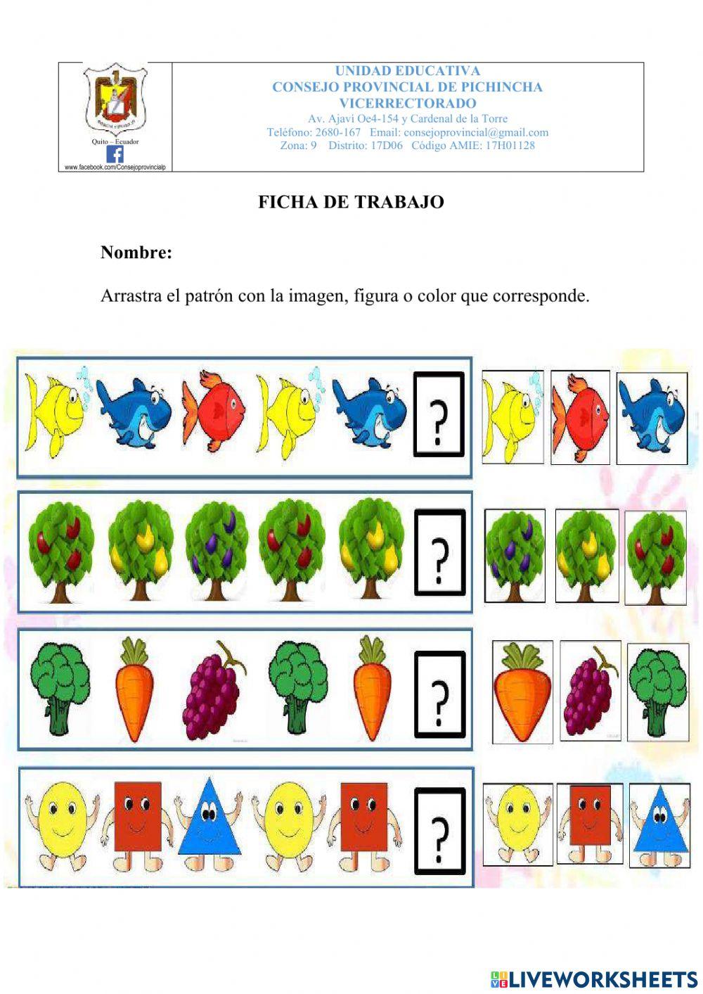 Patrones con objetos y figuras