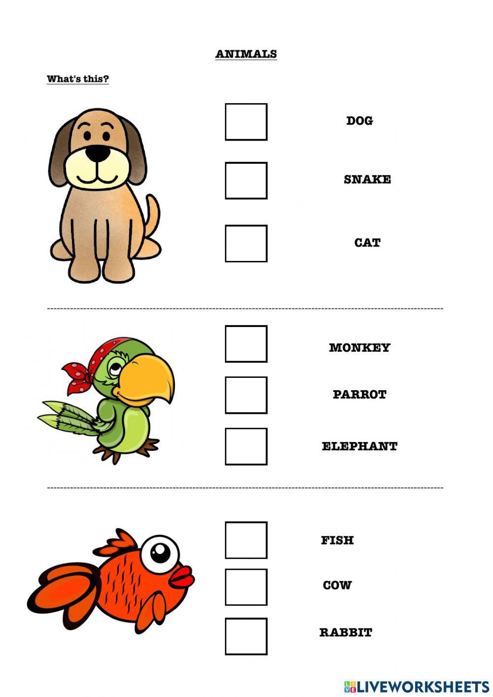 Animals online exercise for CICLE INICIAL Live Worksheets
