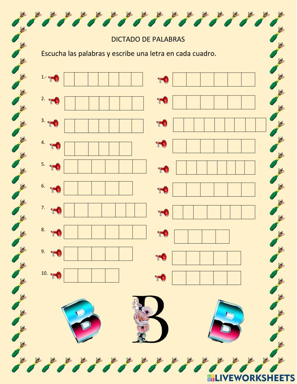 Palabras con V y B Palabras con V y B