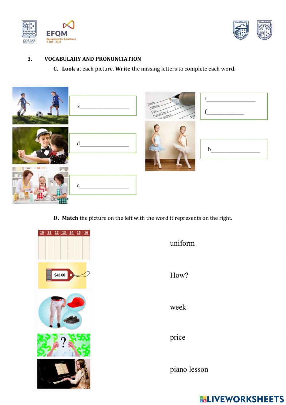 English Exam 4th EGB