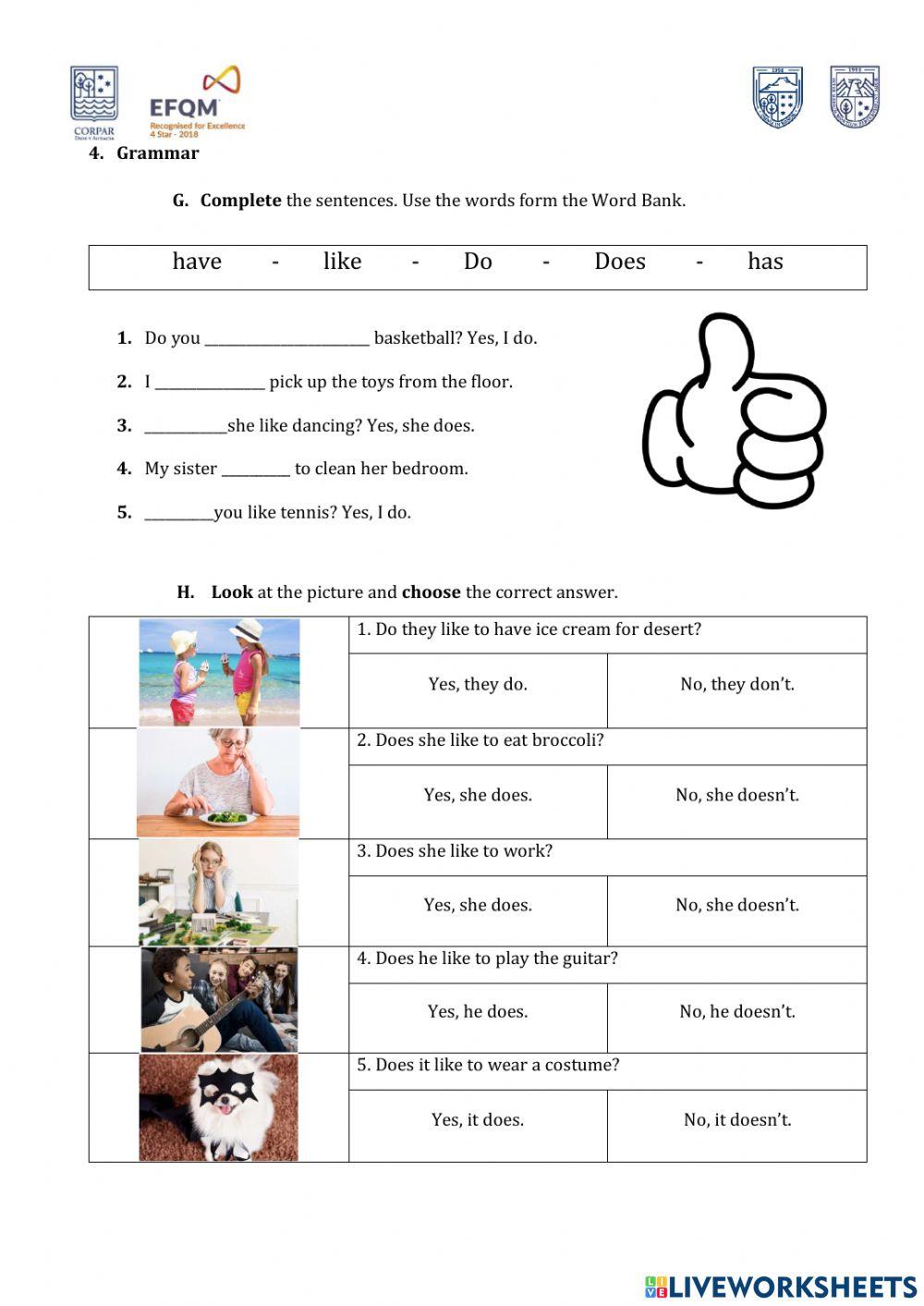 English Exam 4th EGB