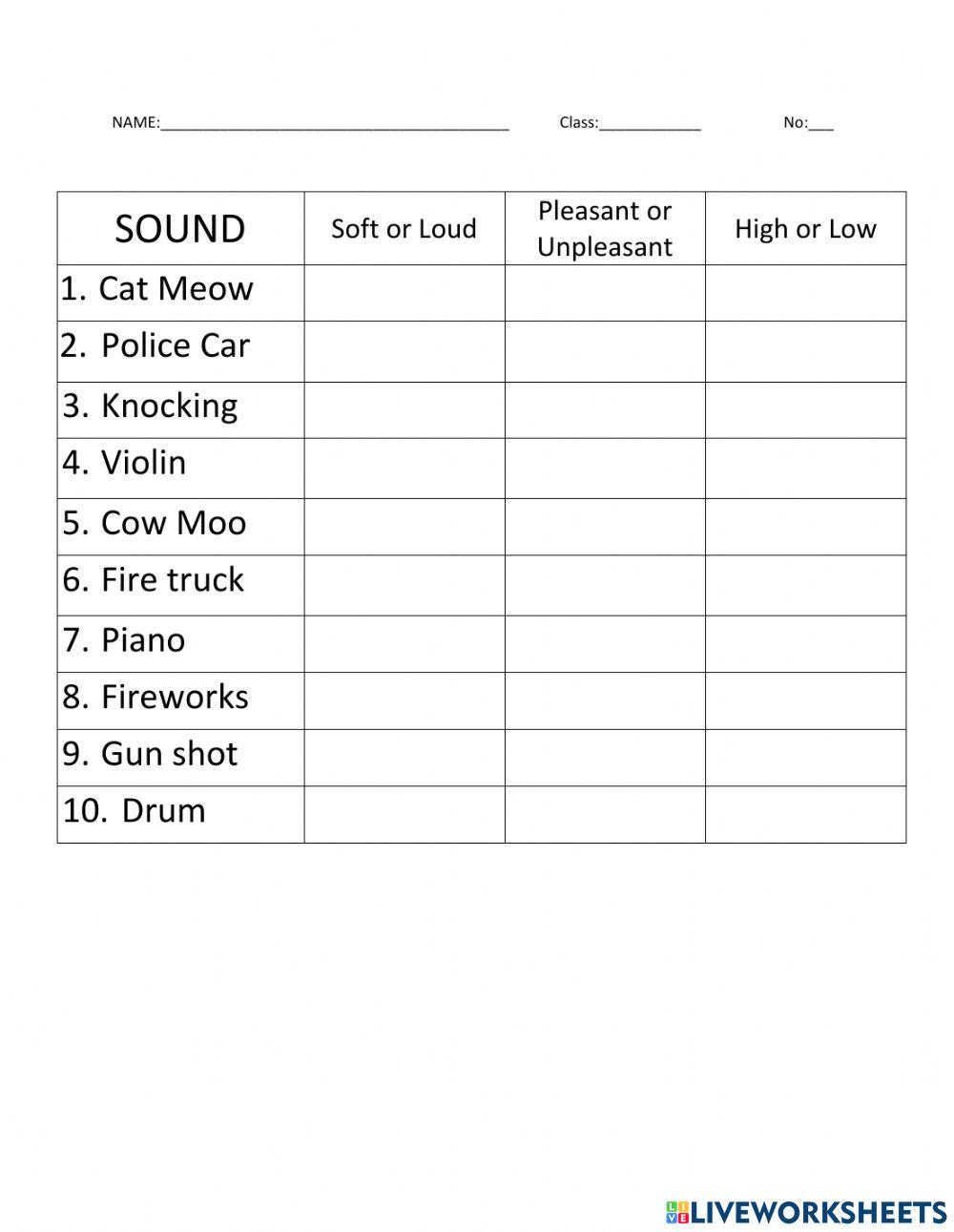 Types Of Sound Worksheet Live Worksheets types-of-sound-worksheet-live-worksheets