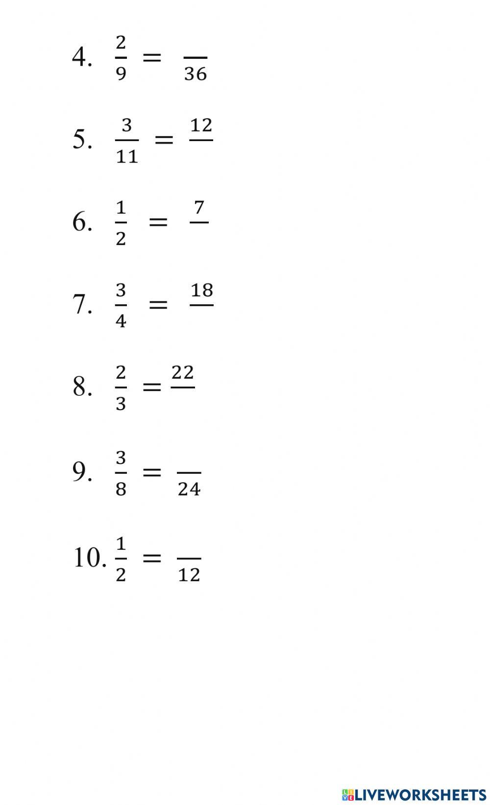 Equivalent Fractions