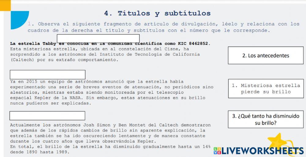 Partes de un artículo
