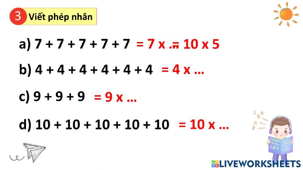 Phép nhân 1,2 - tuần 19