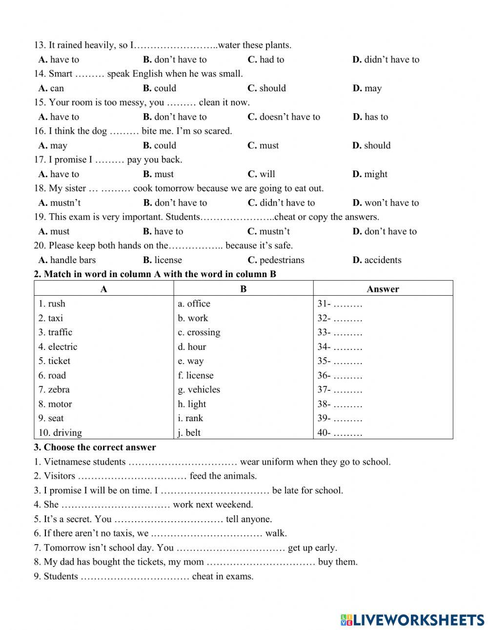 Grade 7- Month Test
