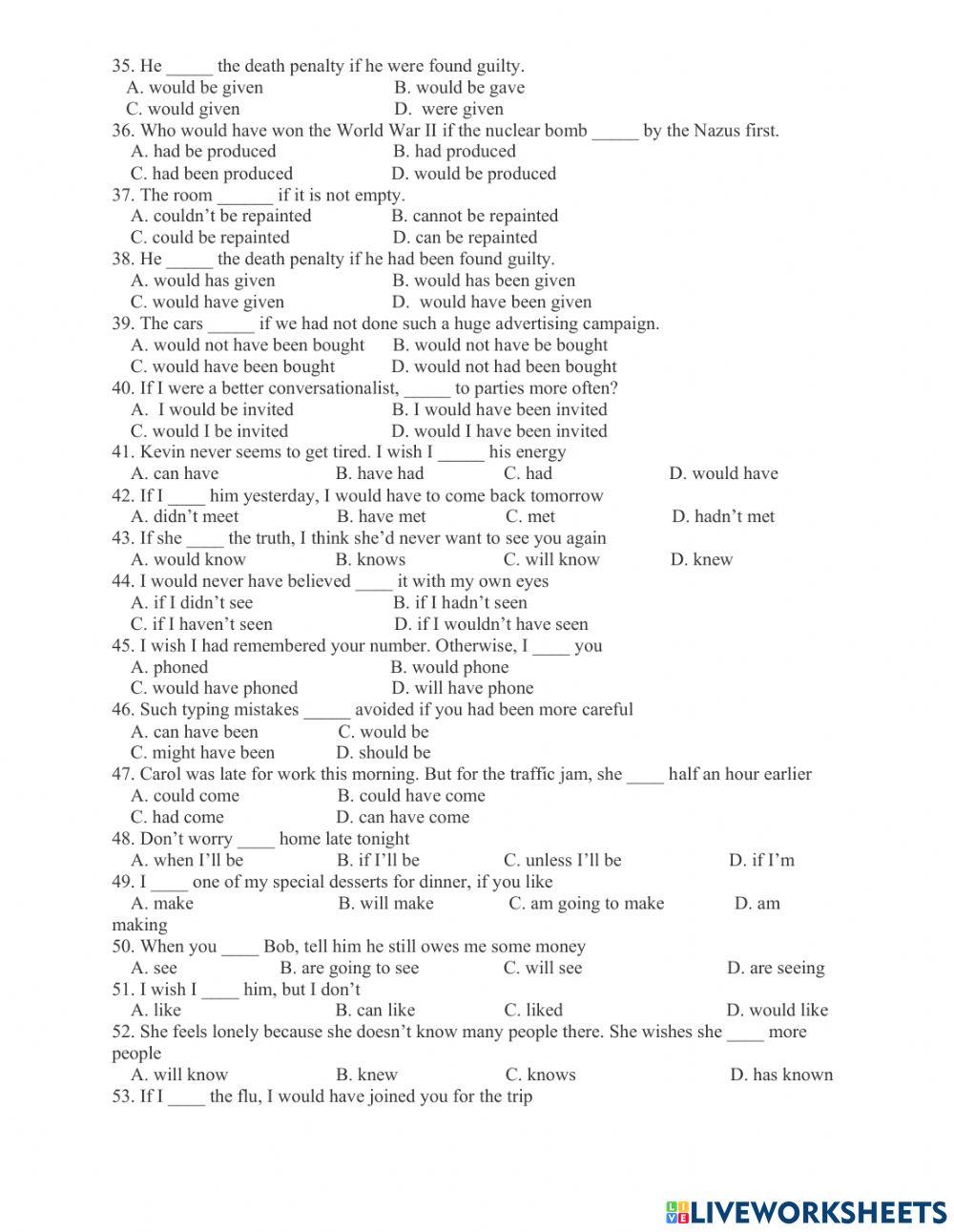 Conditional sentences