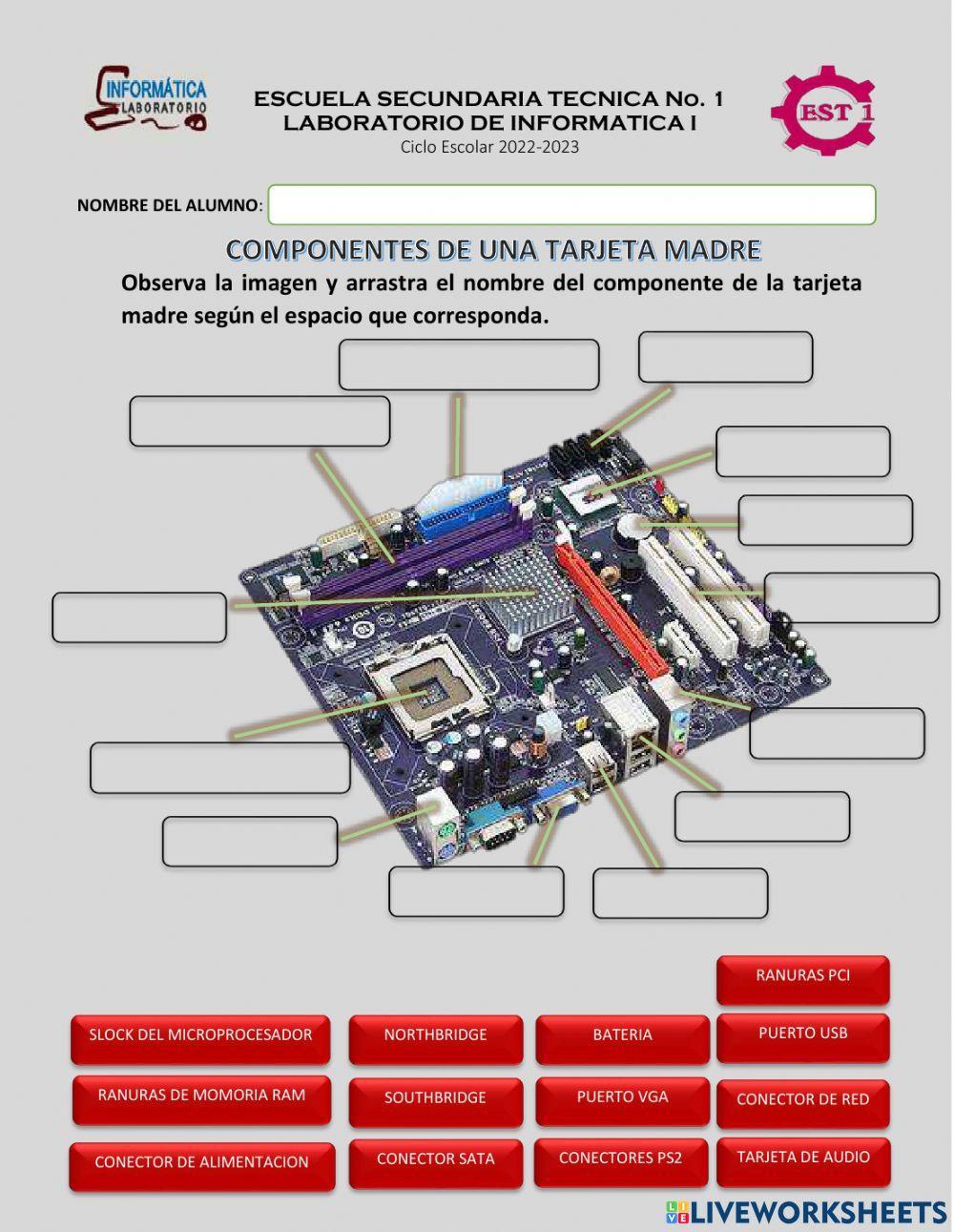 Elementos de la tarjeta madre