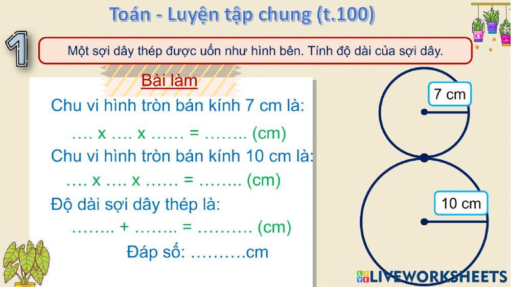 Toán luyện tập chung t.100
