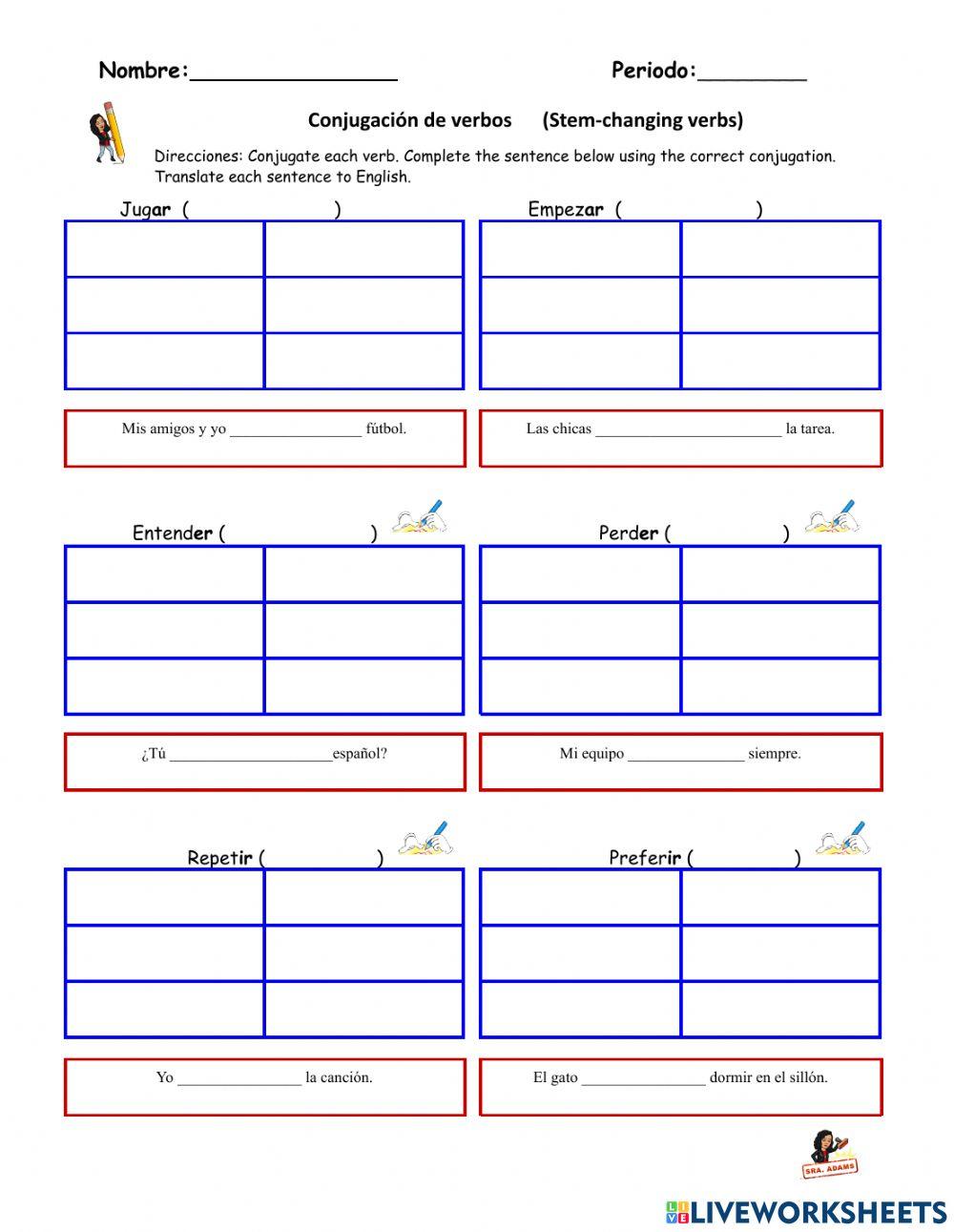 Verbos de cambi Free Interactive Worksheets 1826714