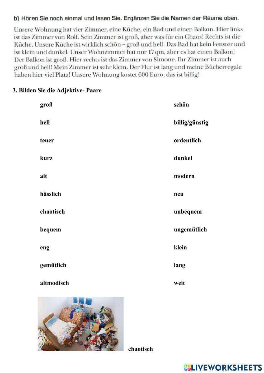 A1.1 Wohnung und Zimmer