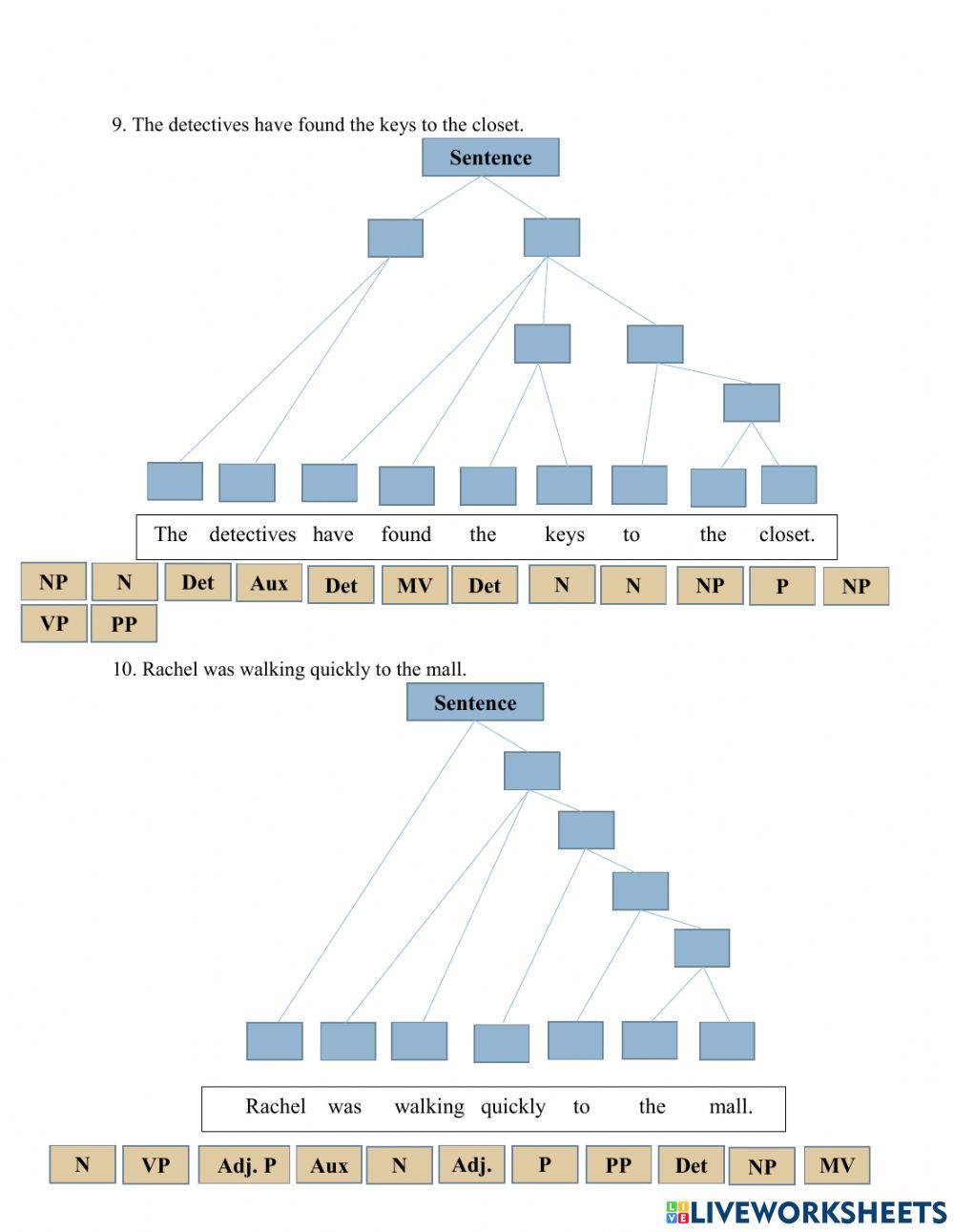 Syntax Tree | Free Interactive Worksheets | 1826962