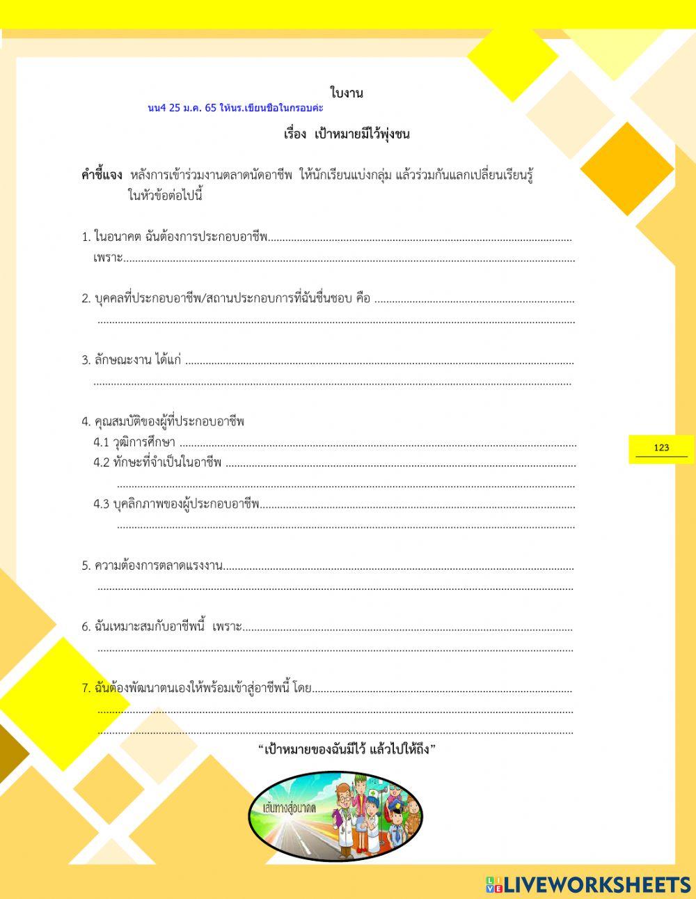 อนาคต ต้องการประกอบอาชีพ