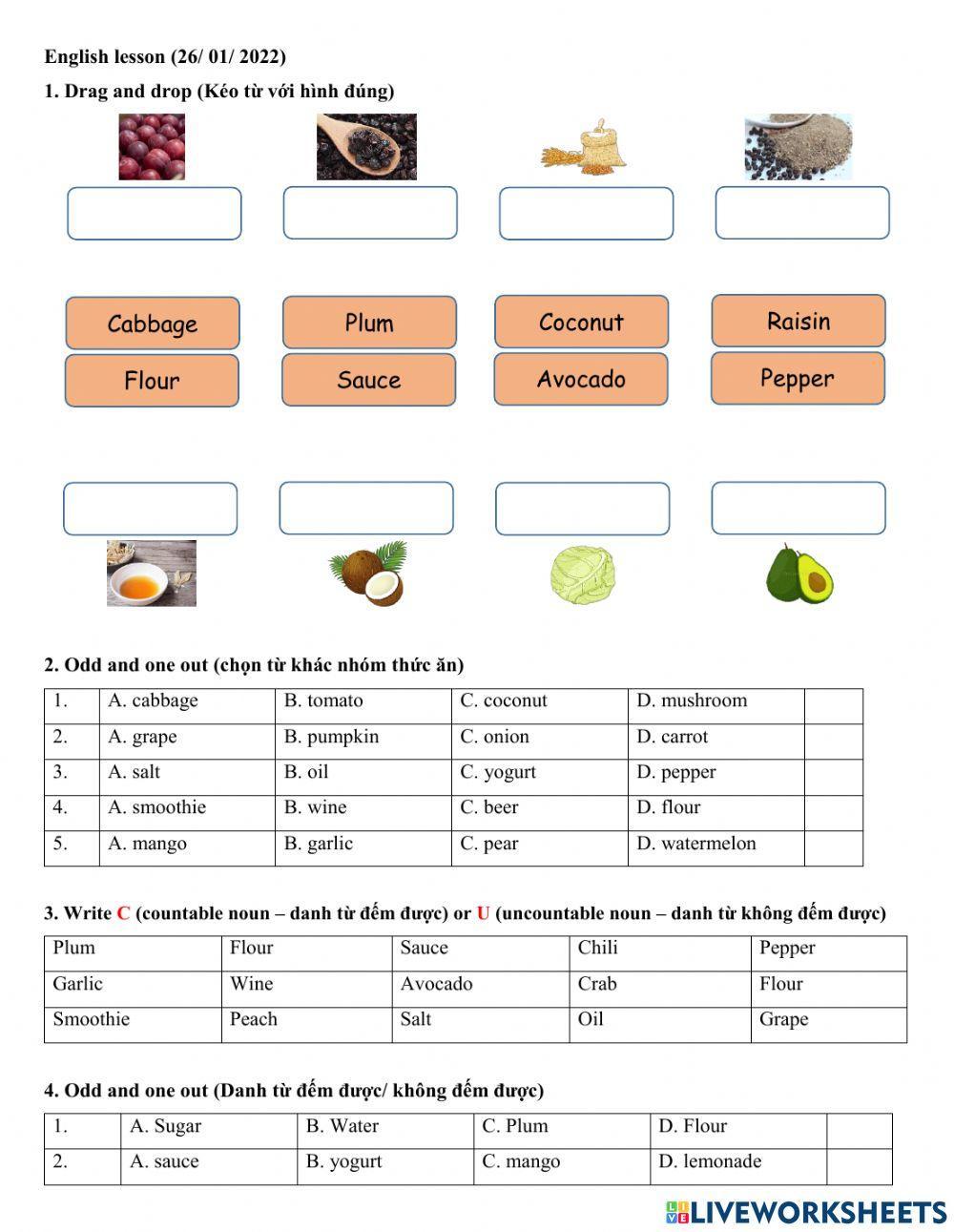 Group 3 - Food + A An Some cont.