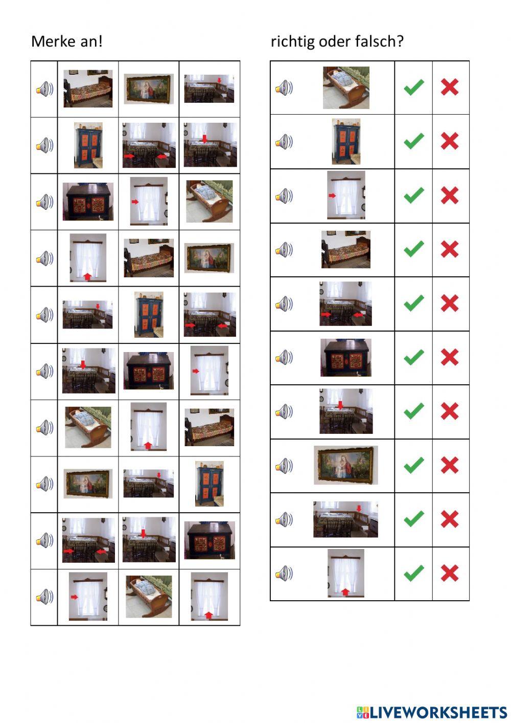 Wohnen früher und heute - Möbelstücke