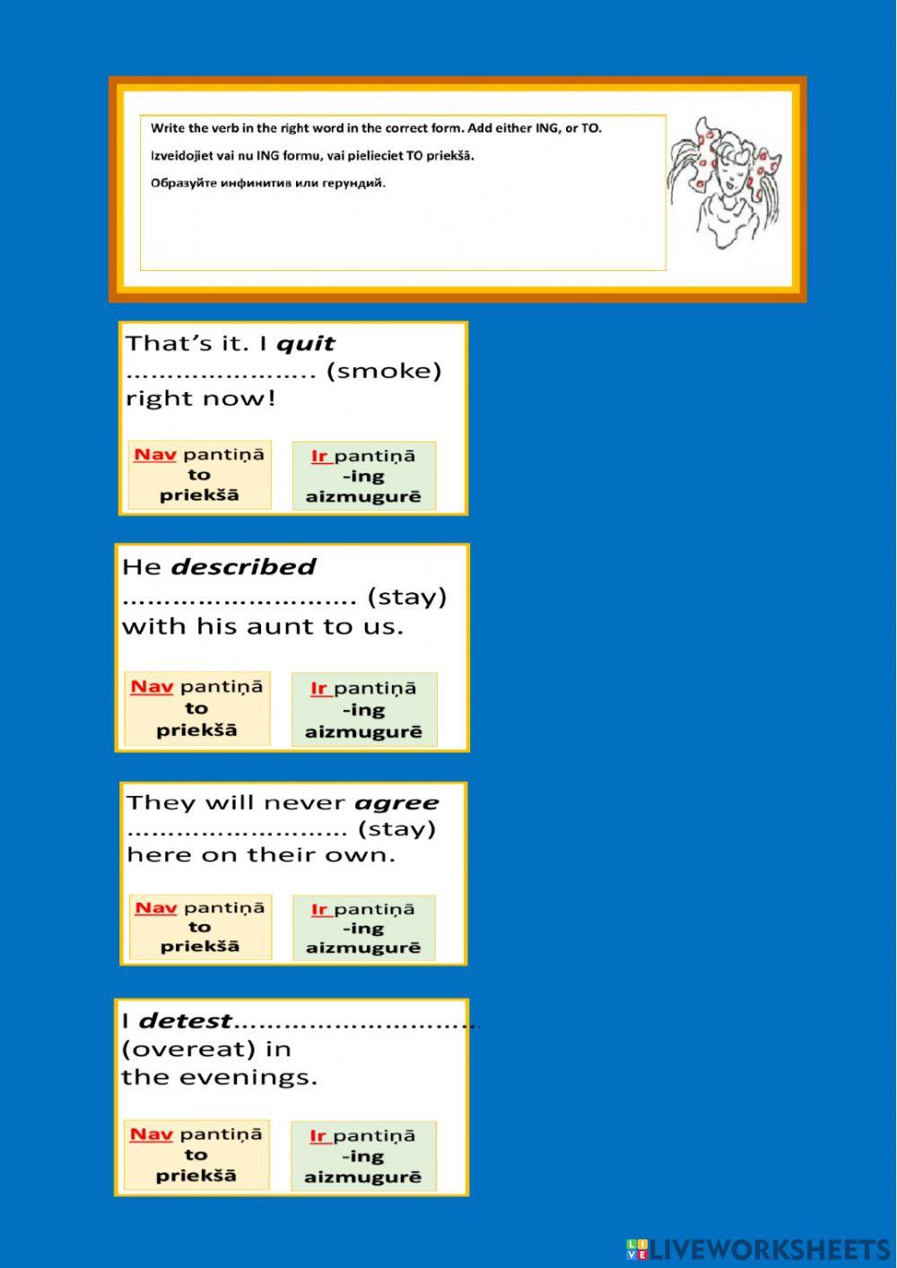 Gerunds and infinitives