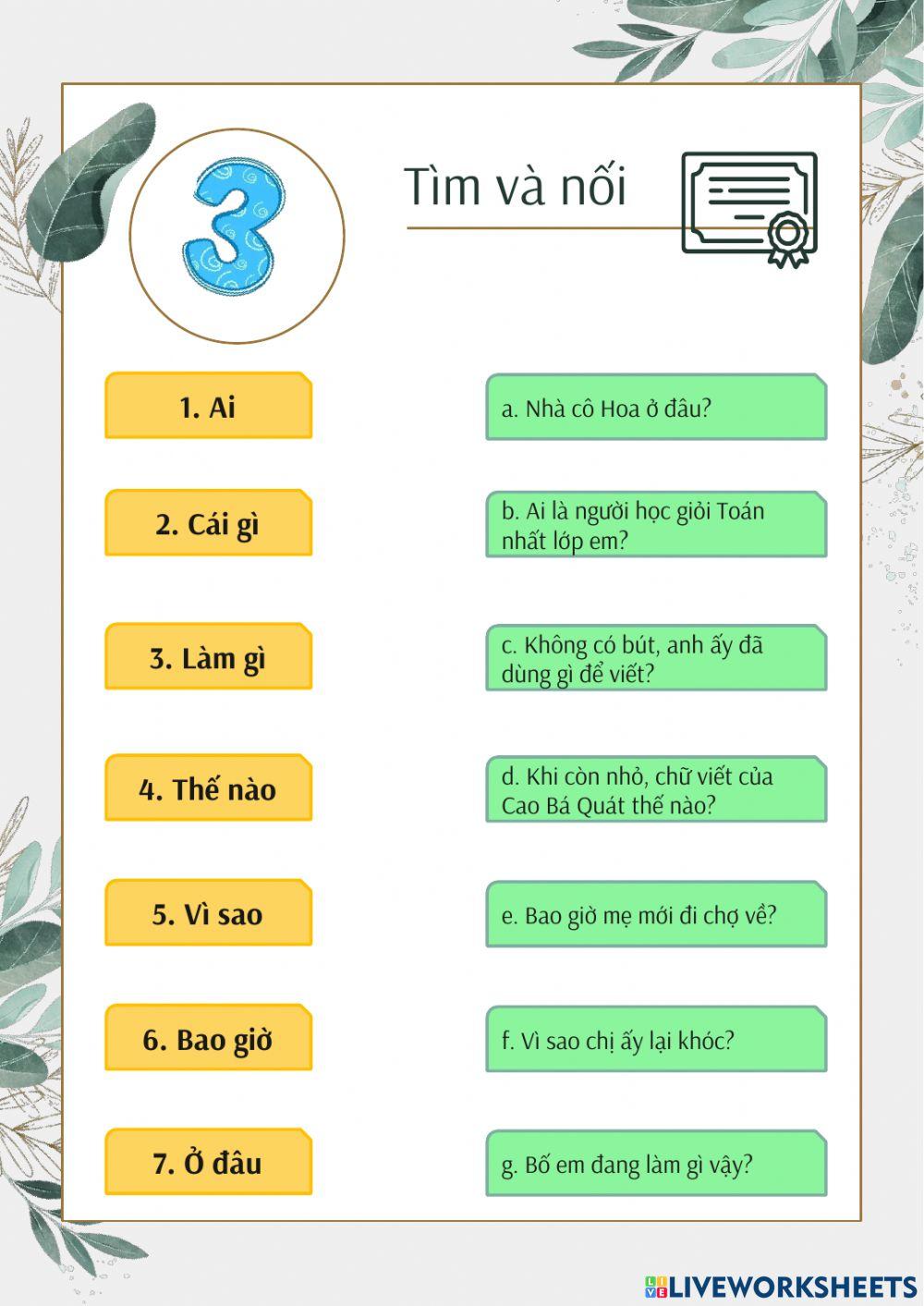 Phiếu bài tập cuối tuần 14