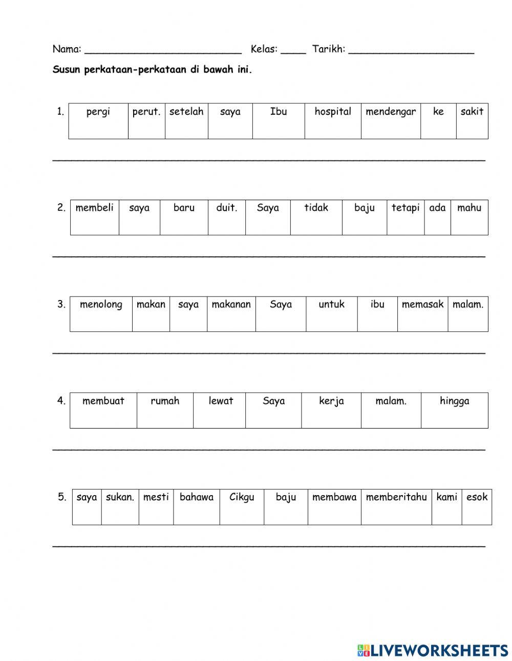 Susun Ayat - Kata Hubung