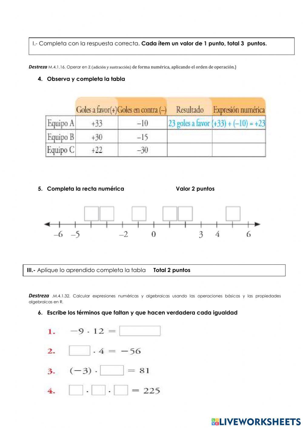 Taller quimestral matemática octavo