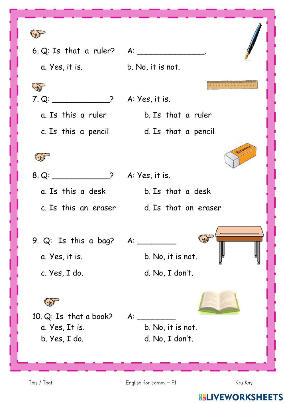 This - That (Yes - No)