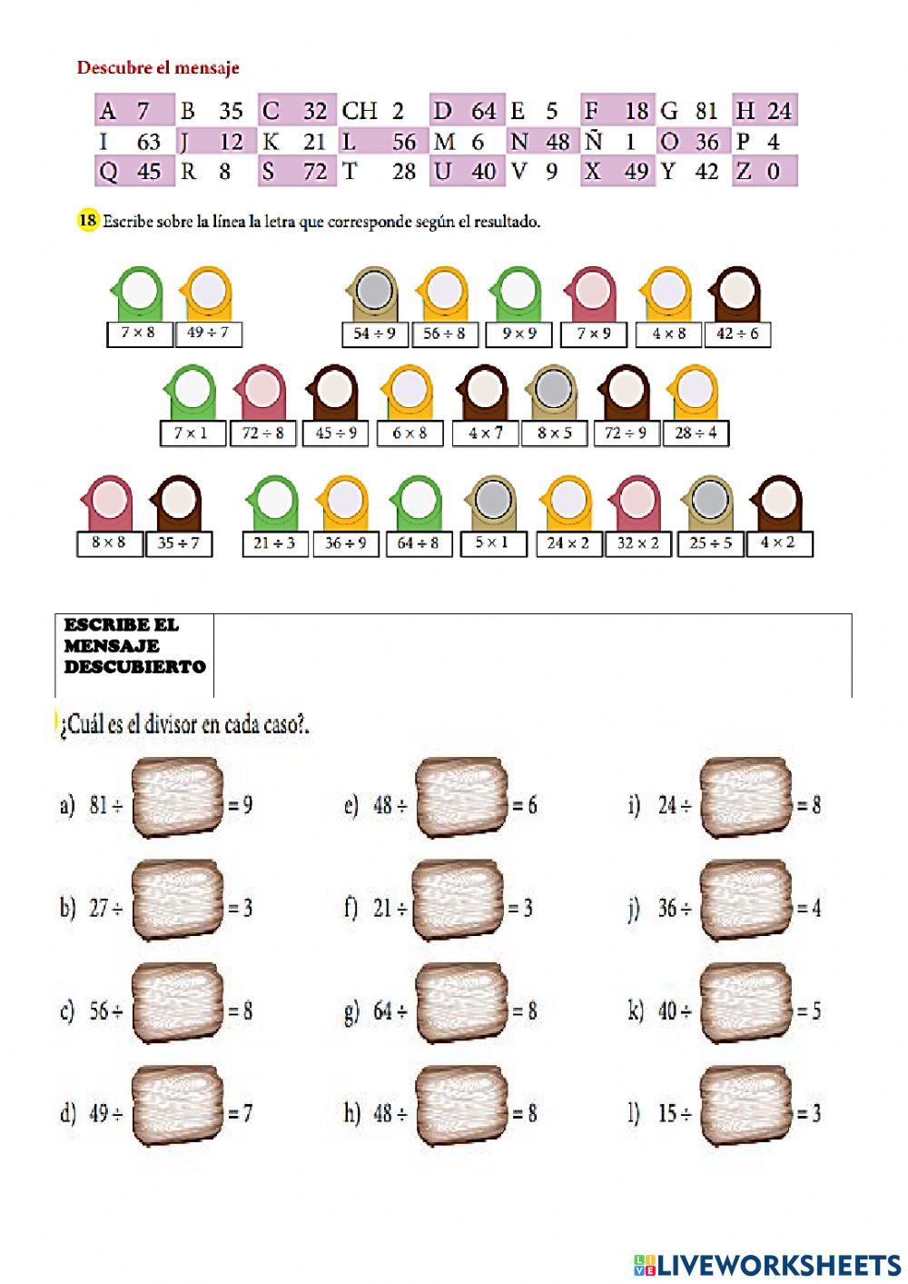Noción a la división