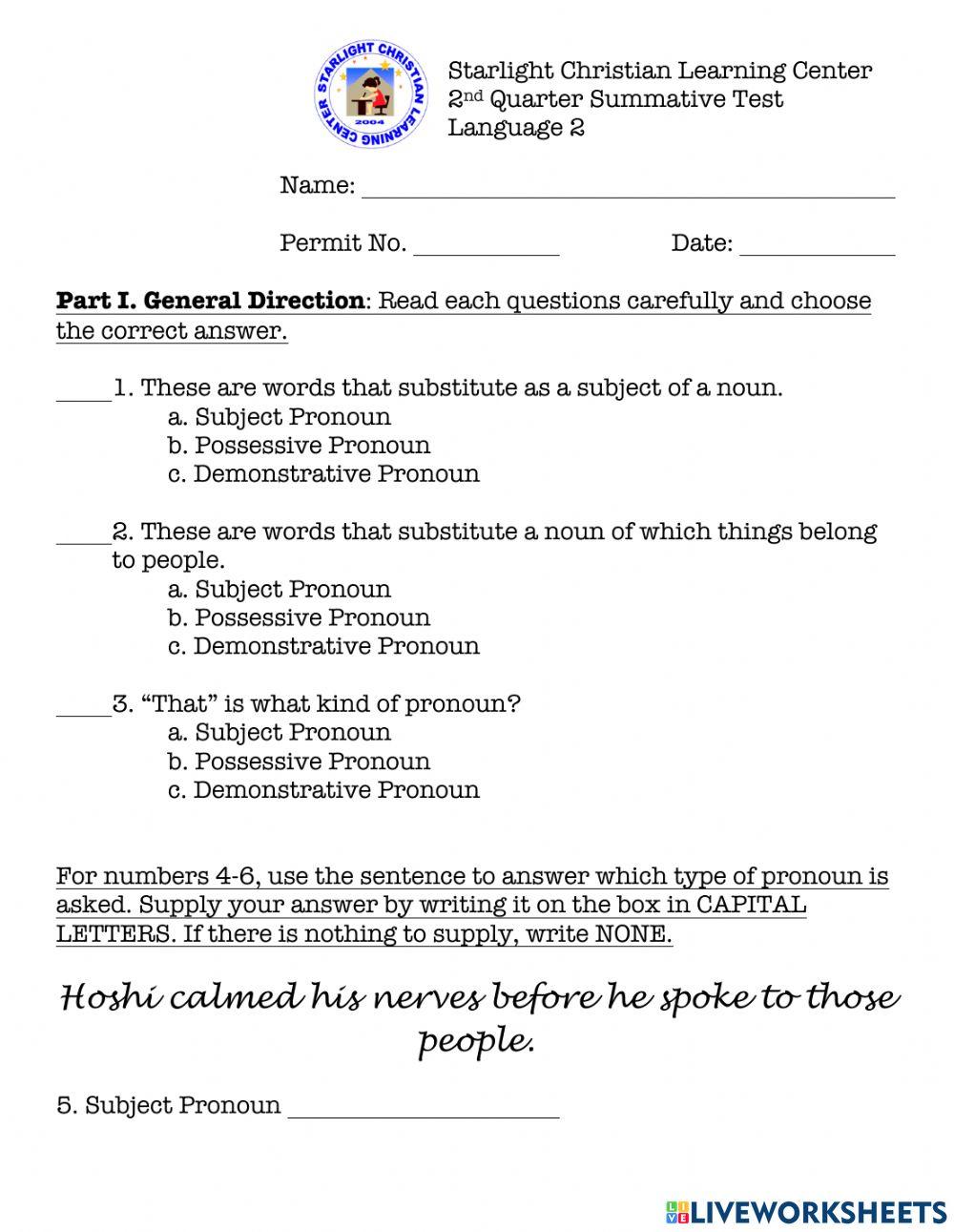 Lang2-Q2-Exam 2021-2022