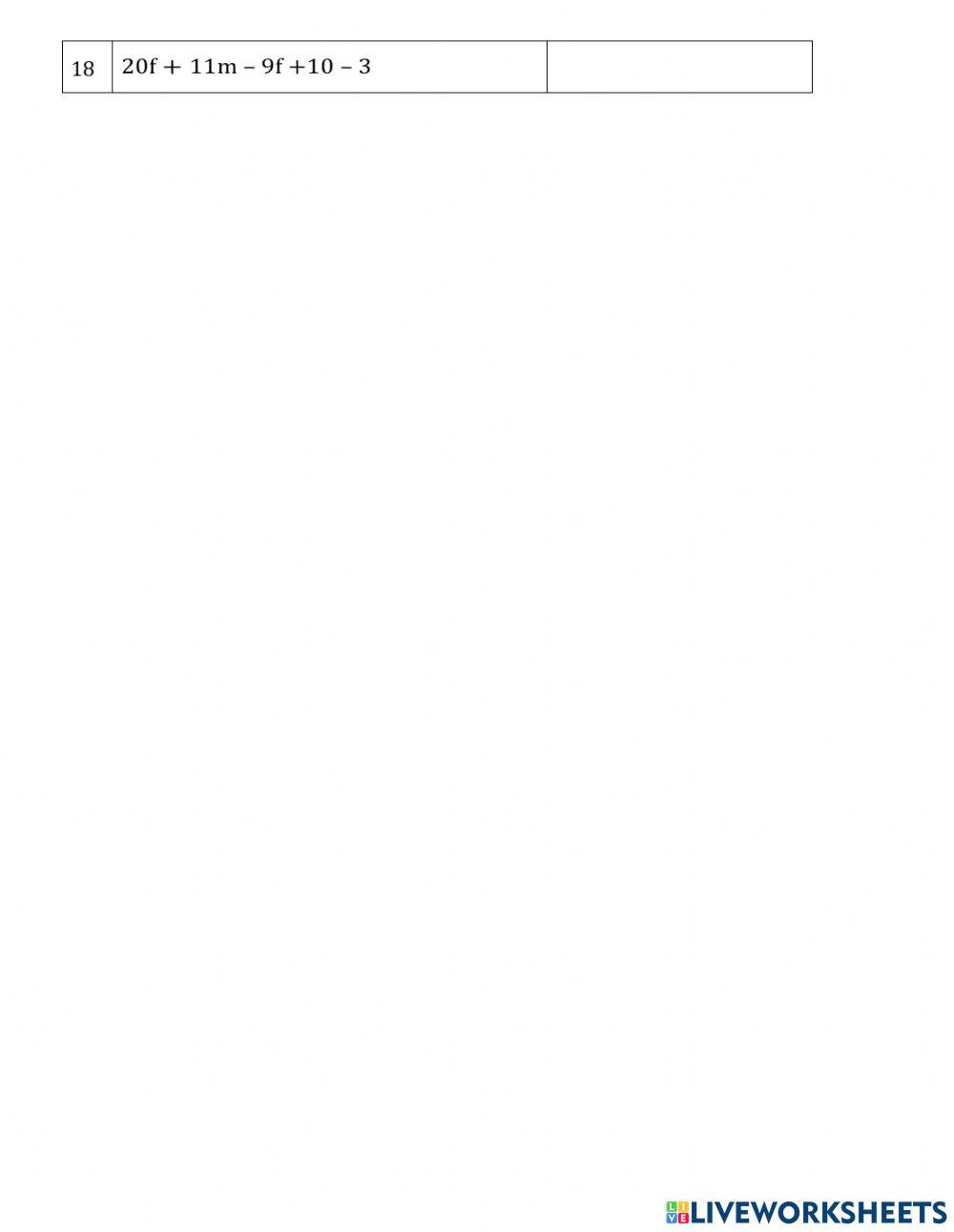 Algebraic expression