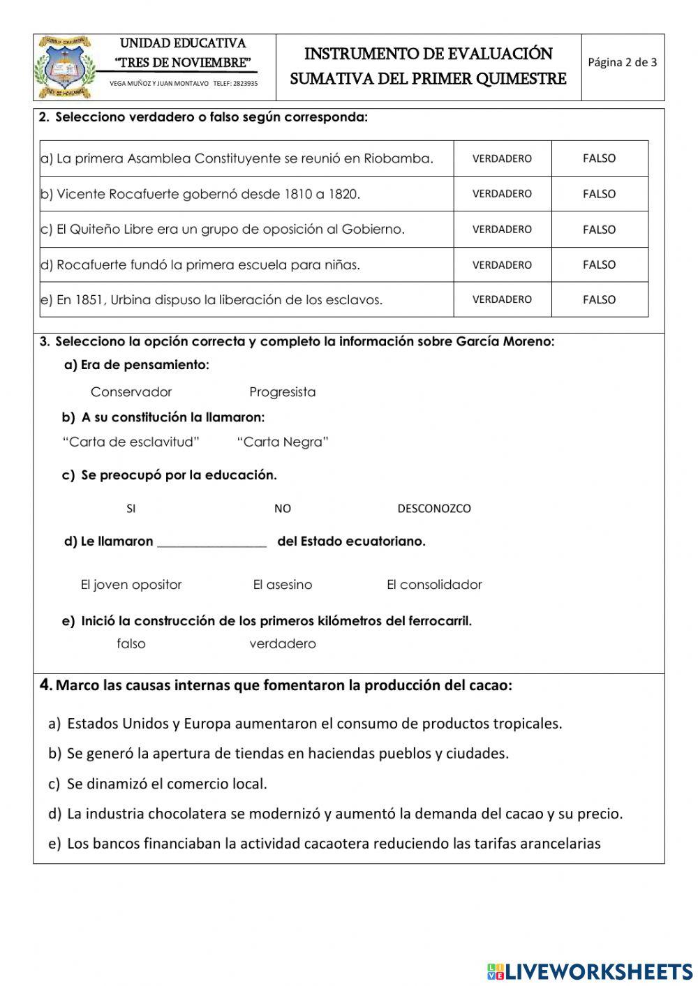 Examen de Sociales 7mo