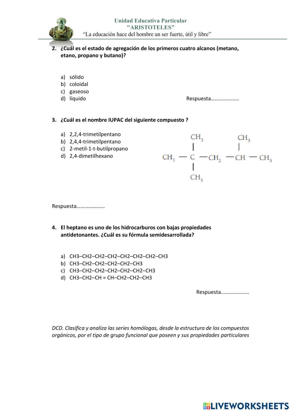 QUIMICA PRIMER QUIMESTRE