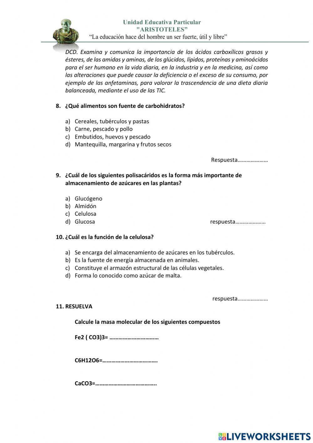 QUIMICA PRIMER QUIMESTRE QUIMICA PRIMER QUIMESTRE