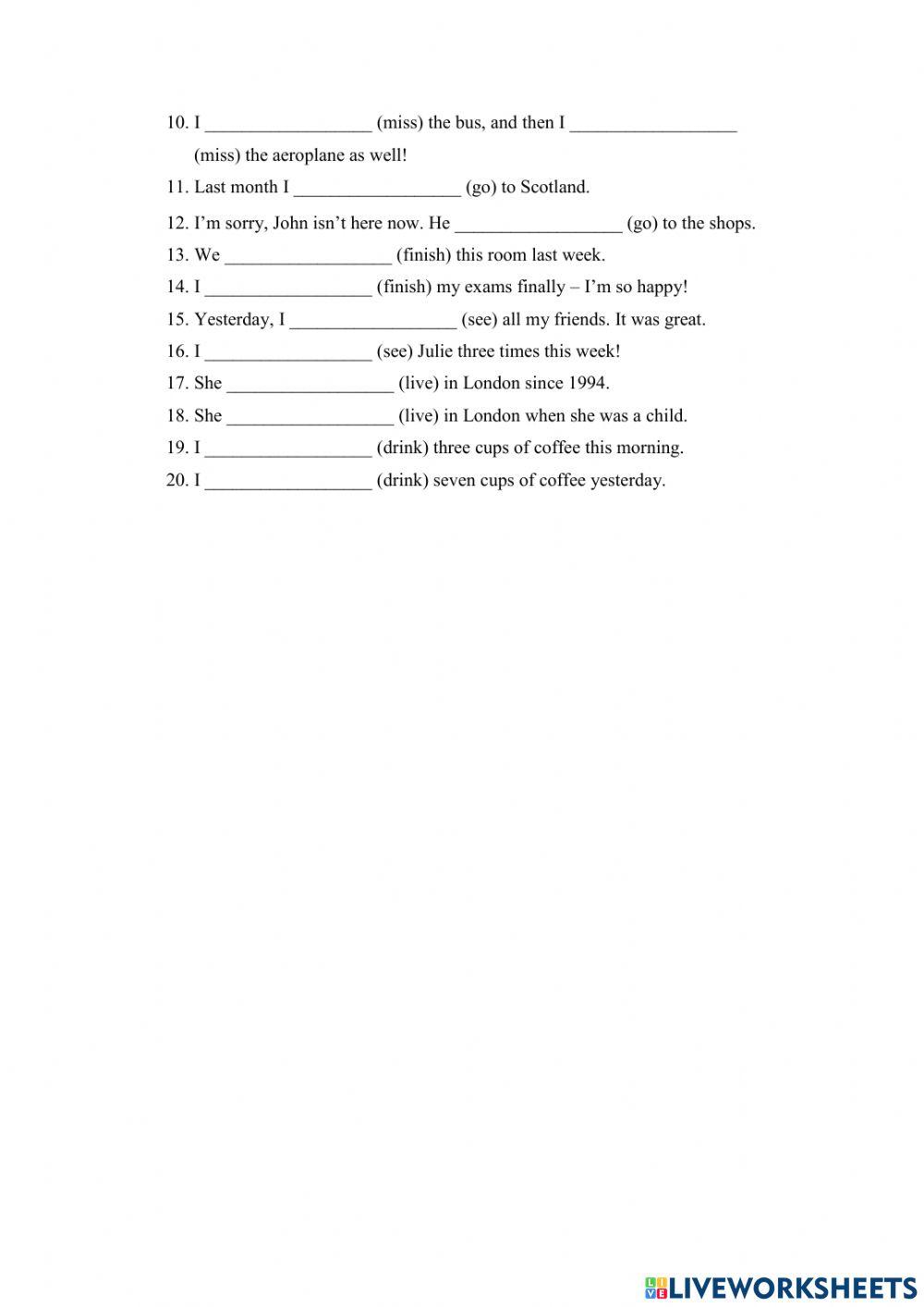 Present perfect vs past simple