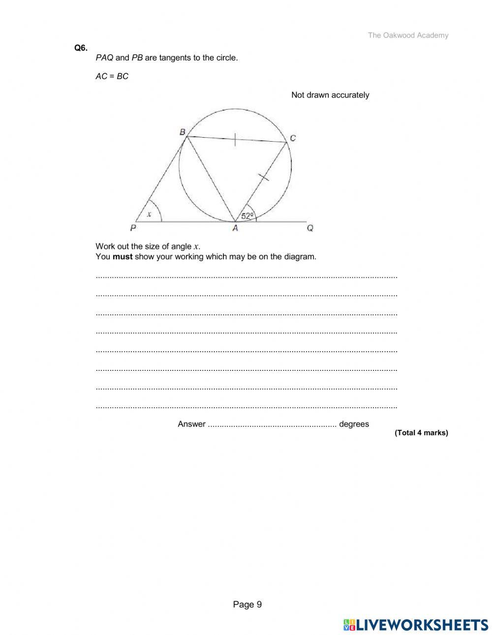 Circle theorem