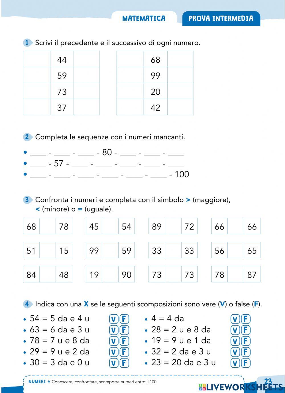 Verifica intermedia matematica