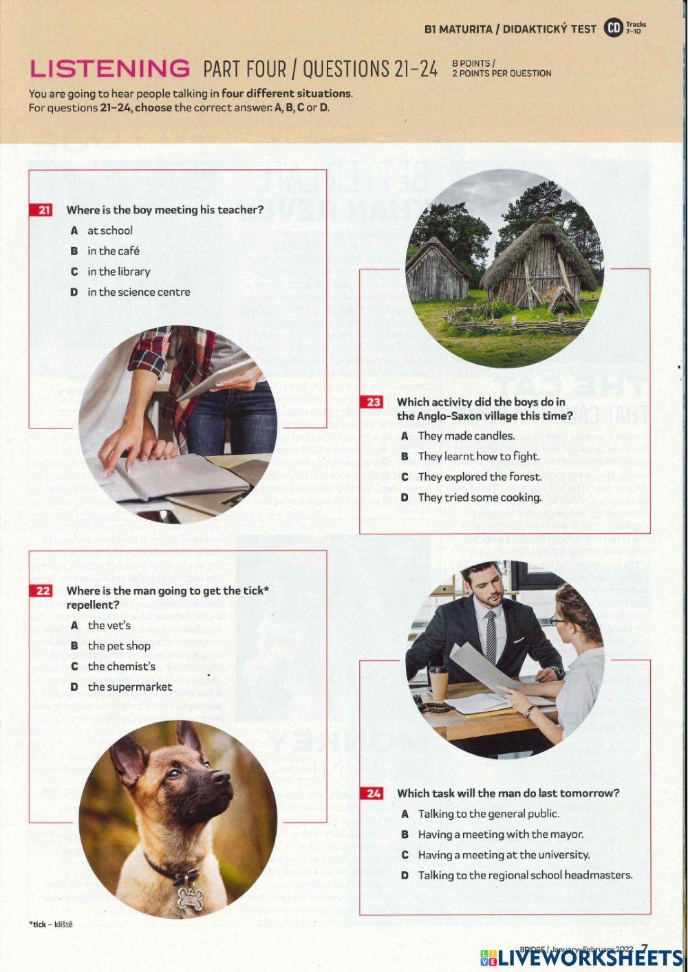 Maturita Listening Bridge Jan Feb 2022