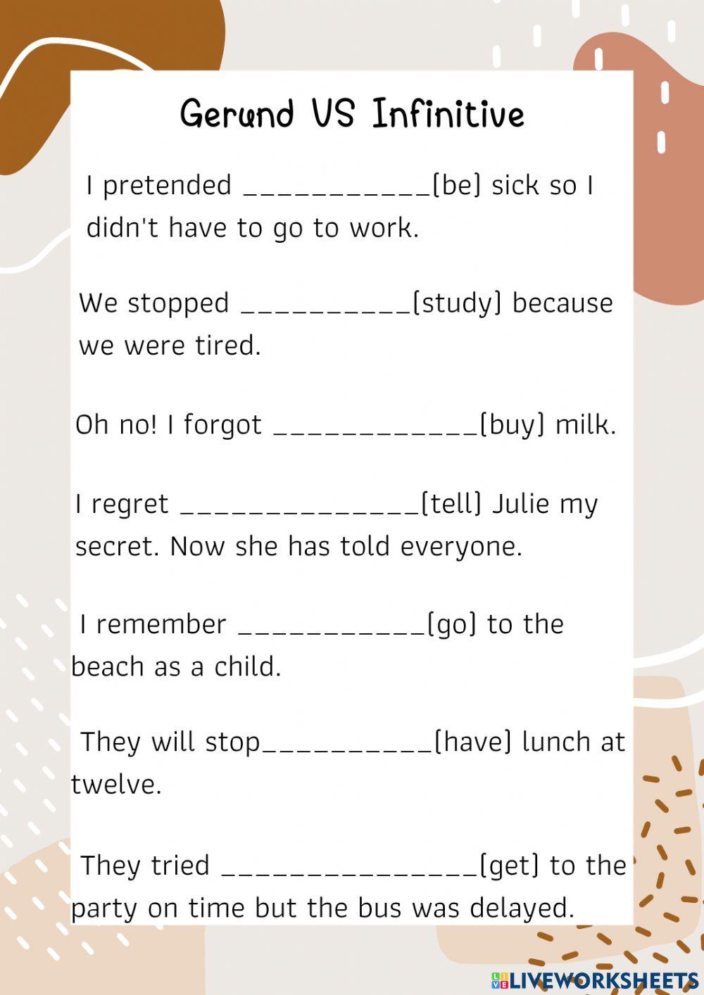 Gerund vs infinitive 2