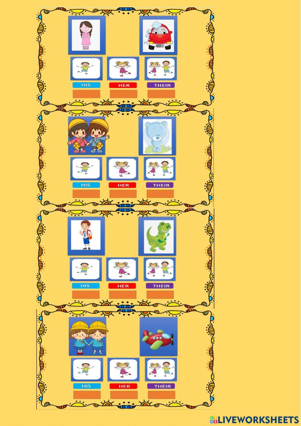 His her their activity | Live Worksheets