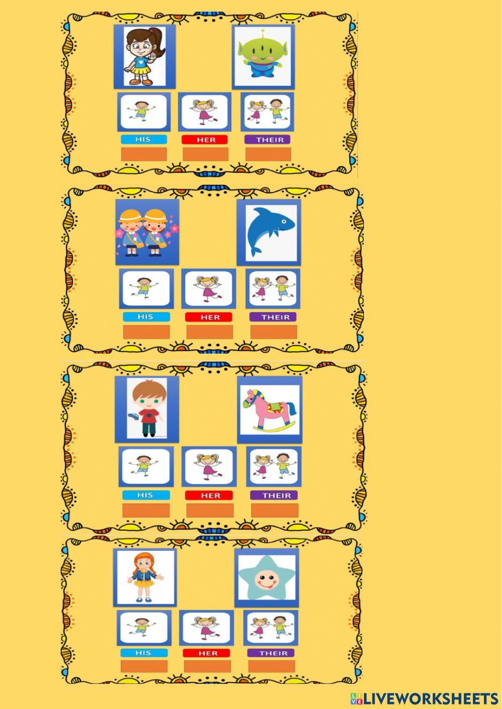 His her their activity | Live Worksheets