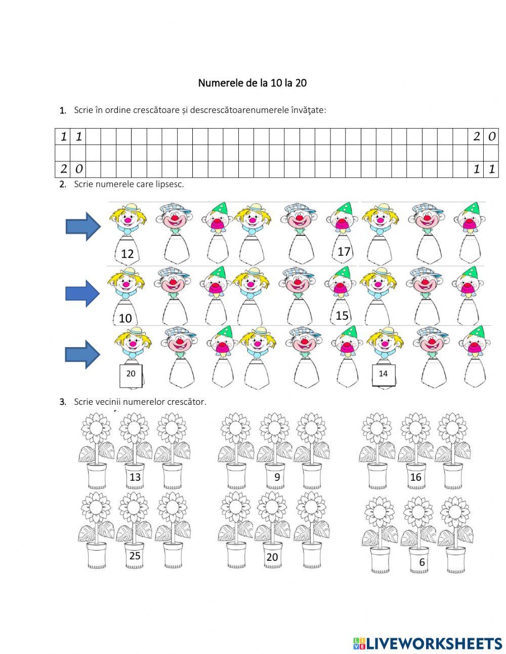 Evaluare formativă - Numerele naturale 0-31