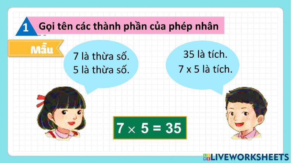 Tuần 19: Thừa số - Tích