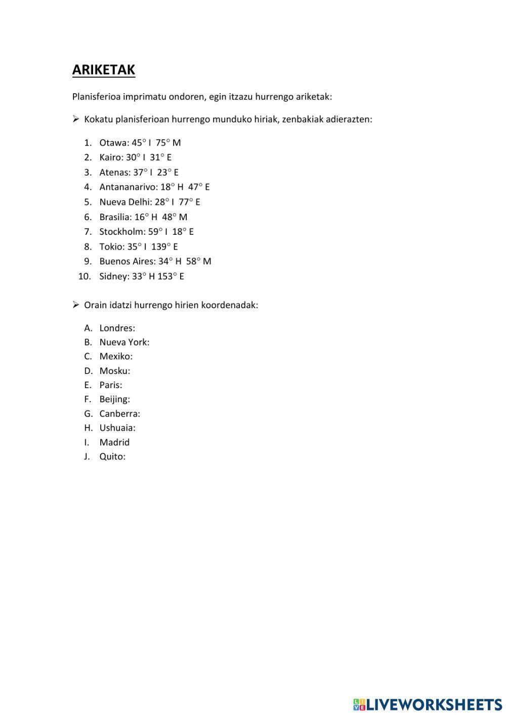 Koordenatu geografikoak