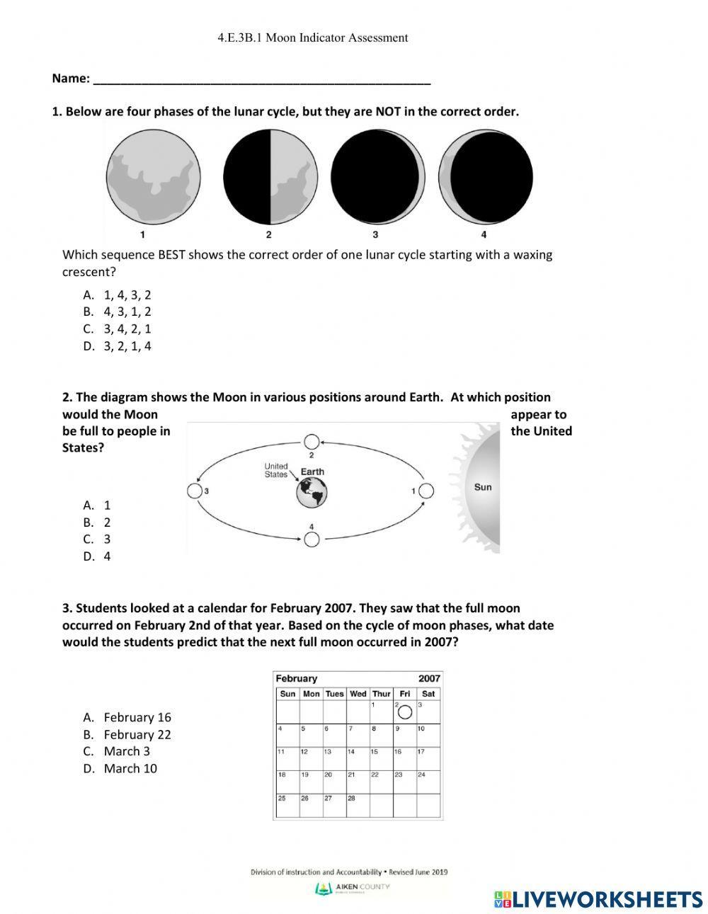 Moon Phases Indicator Assessment
