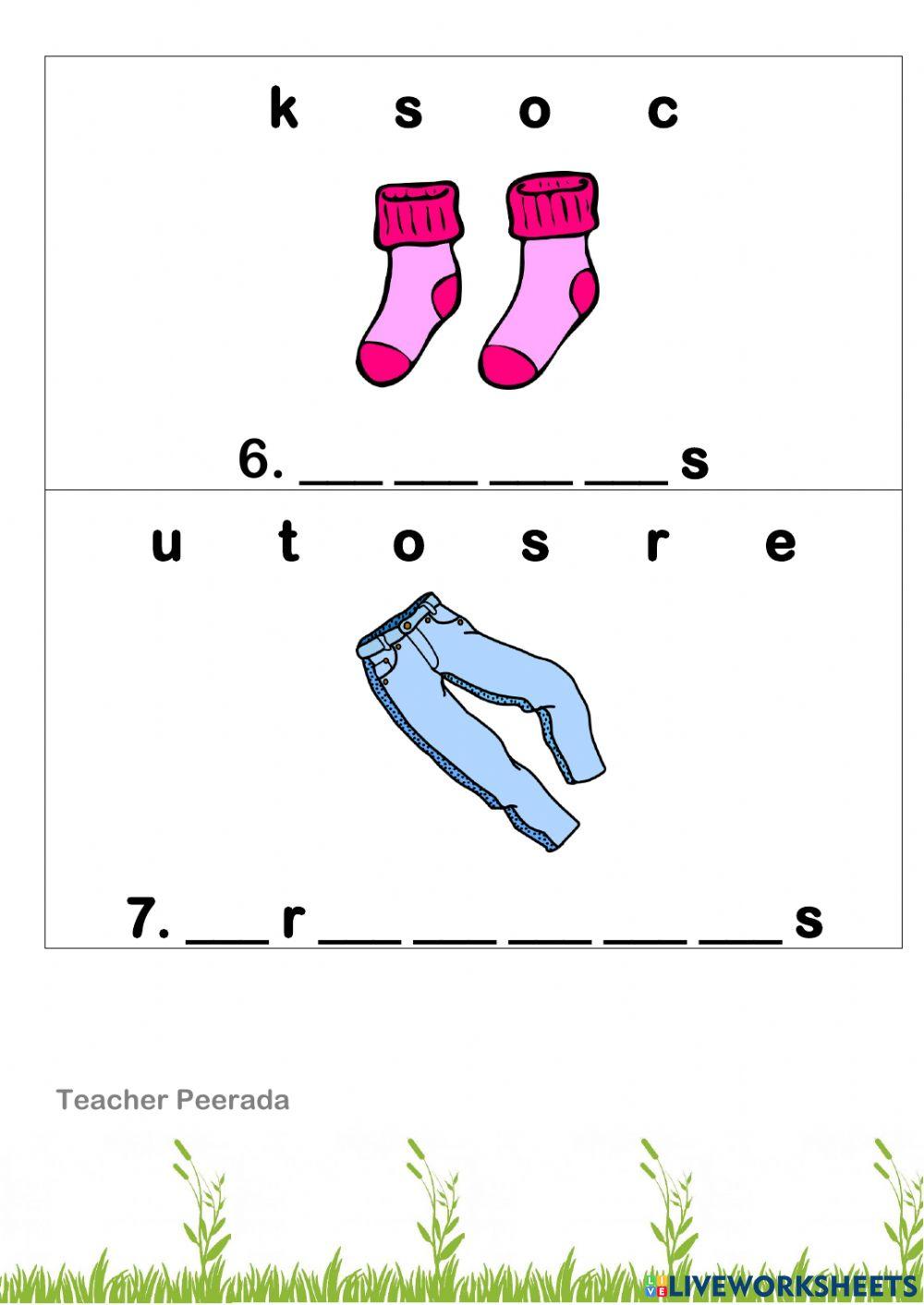 Clothes vocabularies