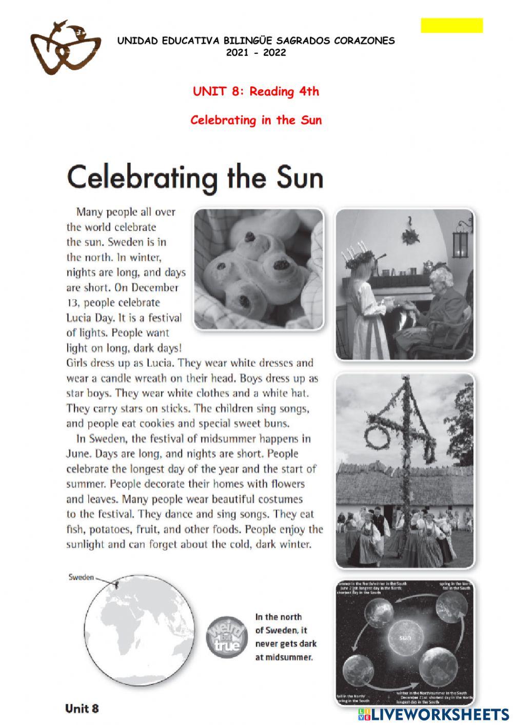 Reading 2 Unit 8: Celebration in the Sun
