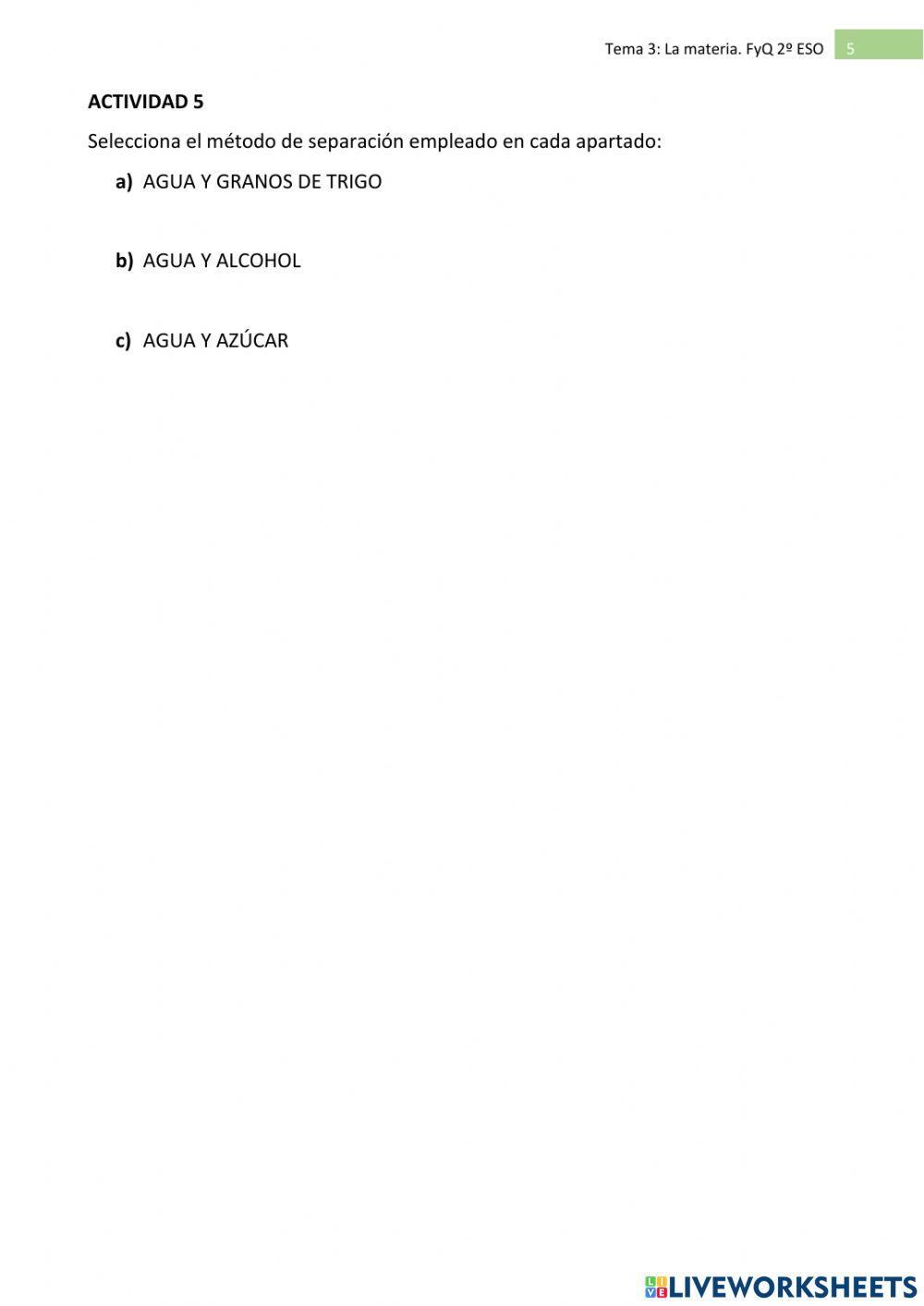 FyQ2ºESO: Métodos separación de mezclas