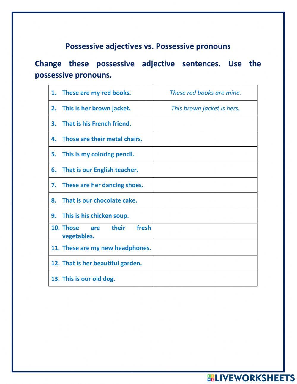 Possessive pronouns