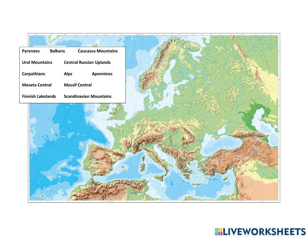 European Relief Map