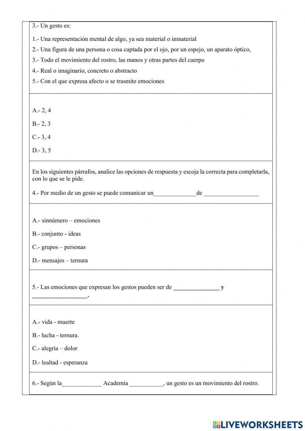 Examen Quimestral Educación Cultural Artística