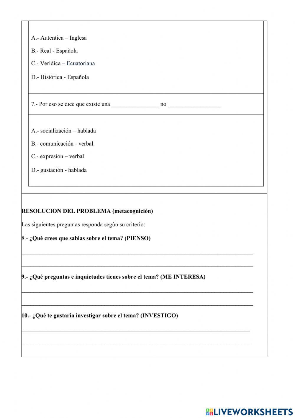 Examen Quimestral Educación Cultural Artística