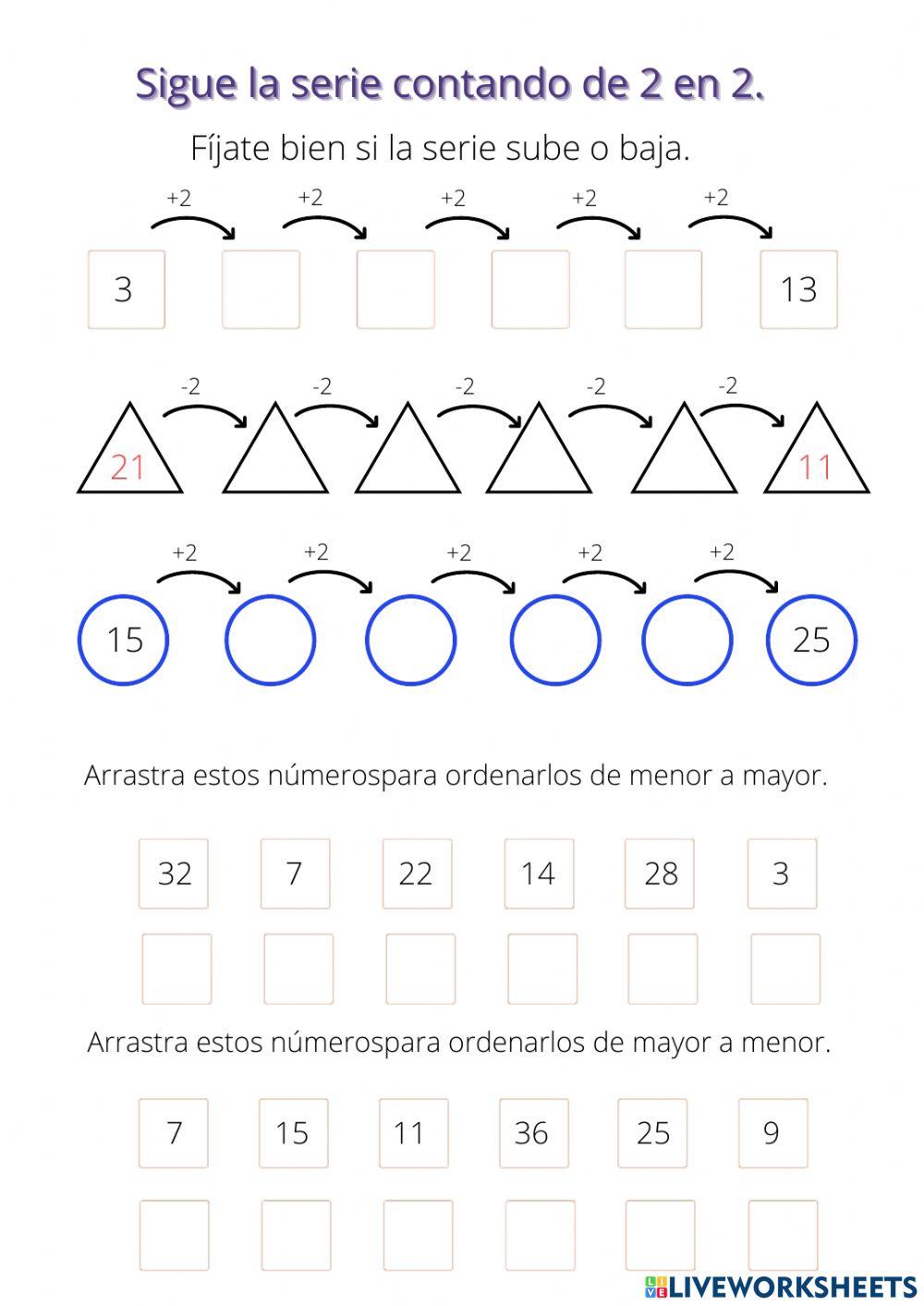 Serei cadencia 2 y ordenación de números