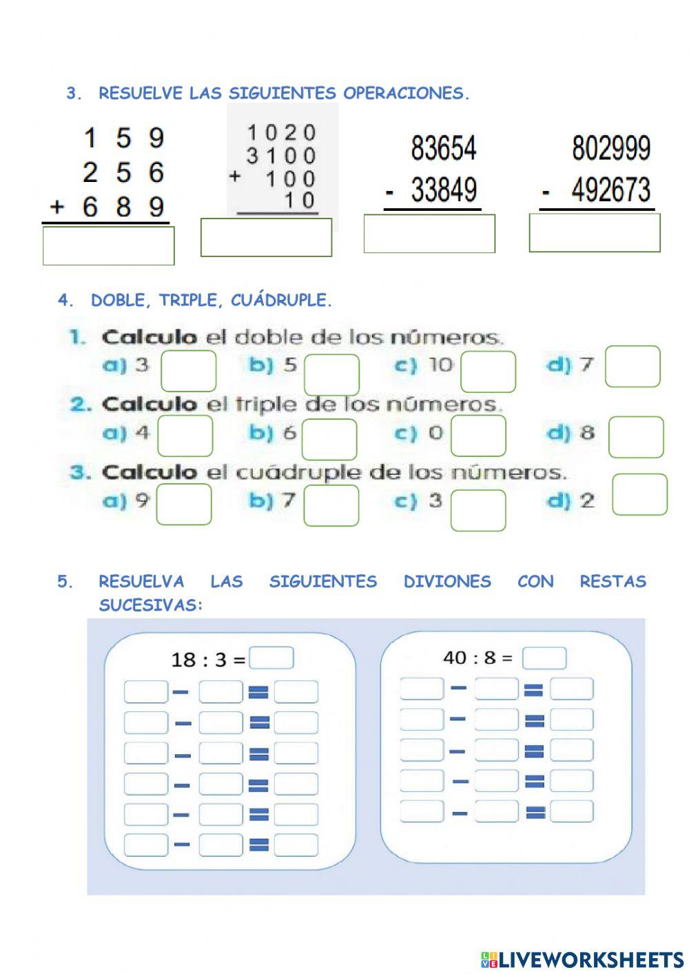 MATEMÁTICAS Evaluación 2Q - 2P